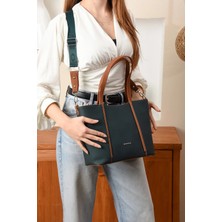 Just Polo Kadın Yeşil-Taba Uzun Askılı El ve Omuz ÇANTASI-BD6046