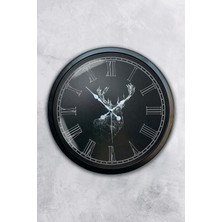 Kasva Concept Hediyelik 40 cm Siyah Metal Hayvanlar Duvar Saati