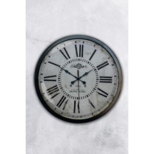 Kasva Concept 40 cm Siyah Metal Romen Eskitme Duvar Saati