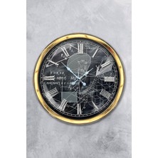 Kasva Concept Hediyelik 40 cm Gold Metal Matematik Duvar Saati