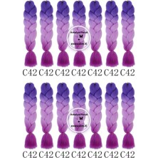 X-Pression Afrika Örgüsü ve Rasta Için Sentetik Ombreli Saç 100GR-C42