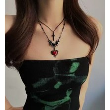 Dükkan Design Love And Deep Space Ikili Gotik Kolye