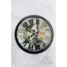 Kasva Concept Hediyelik 40 cm Siyah Metal Bisiklet Duvar Saati