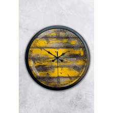 Kasva Concept 40 cm Siyah Metal Doğal Ahşap Duvar Saati