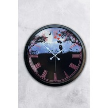 Kasva Concept 40 cm Siyah Metal Vahşi Doğa Duvar Saati