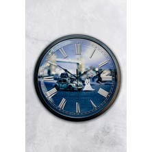 Kasva Concept 40 cm Siyah Metal Elon Musk Duvar Saati