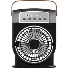 Hayat Store Şarjlı 600 ml Su Hazneli Taşınabilir Masaüstü Vanilatör  Güçlü Fan ve 2000 Mah Pil Siyah