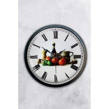 Kasva Concept 40 cm Siyah Metal Mutfak Duvar Saati