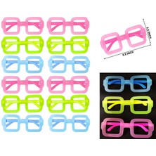 Hayat Store Fosforlu Kare Model Glow Parti Gözlüğü Karanlıkta Yanan Gözlükler 12 Adet