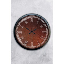 Kasva Concept Hediyelik 40 cm Siyah Metal Kahverengi Duvar Saati