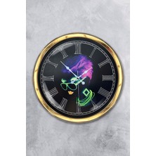 Kasva Concept Hediyelik 40 cm Gold Metal Disco Duvar Saati