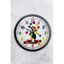 Kasva Concept Hediyelik 40 cm Siyah Metal Palyaço Duvar Saati