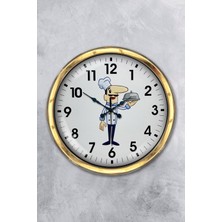 Kasva Concept Hediyelik 40 cm Gold Metal Aşçı Duvar Saati