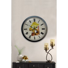 Kasva Concept Hediyelik 40 cm Siyah Metal Dekoratif Duvar Saati