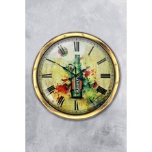 Kasva Concept Hediyelik 40 cm Gold Metal Clup Duvar Saati