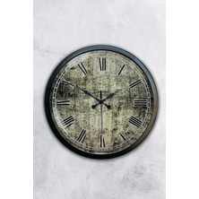 Kasva Concept 40 cm Siyah Metal Eskitme Romen Duvar Saati