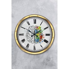 Kasva Concept Hediyelik 40 cm Gold Metal Sana Beyin Alacağım Duvar Saati