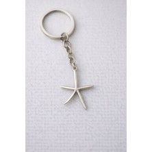 Herşey Nota Deniz Yıldızı Figürlü Gümüş Renk Metal Tasarım Unisex Anahtarlık