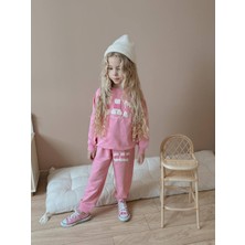 Jolly Kids Kız Çocuk Şeritli Sweatshirt Eşofmanlı Kışlık Takım