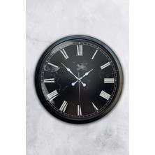 Kasva Concept 40 cm Siyah Metal Mermer Desenli Duvar Saati