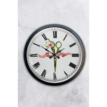 Kasva Concept 40 cm Siyah Metal Kırmızı-Siyah Duvar Saati