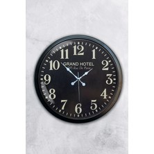 Kasva Concept 40 cm Siyah Metal Grand Hotel Duvar Saati