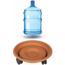 Yaman Market 29 cm Çap Tekerlekli Damacana ve Tüp Altlığı Kahve - KB002H-6IOQZ9