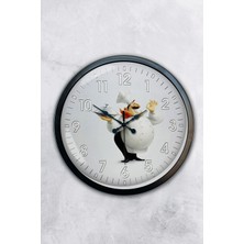 Kasva Concept 40 cm Siyah Metal Mavi Duvar Saati