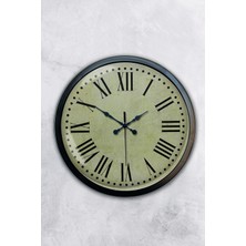 Kasva Concept 40 cm Siyah Metal Eskitme Romen Duvar Saati