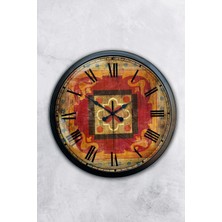 Kasva Concept Hediyelik 40 cm Siyah Metal Ahşap Duvar Saati