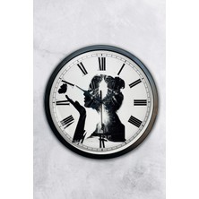 Kasva Concept Hediyelik 40 cm Siyah Metal Sanatsal Duvar Saati