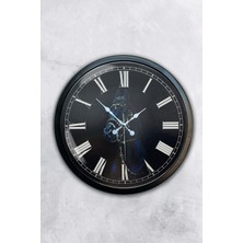 Kasva Concept 40 cm Siyah Metal Gelin Damat Duvar Saati