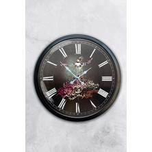 Kasva Concept Hediyelik 40 cm Siyah Metal Mevlevi Duvar Saati