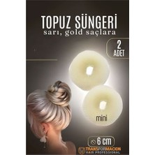 Yaman Market Hsnet Gold Mini Saç Topuz Süngeri  2 Adet 6 cm Çap 2.5 cm Kalınlık  - KB002H-6HF064