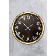 Kasva Concept Hediyelik 40 cm Gold Metal Klasik Duvar Saati