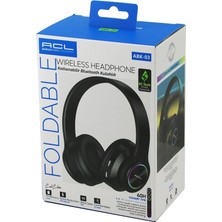 Marsilyan Rgb Renkli Işıklı Tye-C To USB Şarjlı Bluetooth Kulak Üstü Kablosuz Kulaklık Hi-Fi Ses - Gür