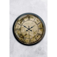 Kasva Concept Hediyelik 40 cm Siyah Metal Eskitme Duvar Saati