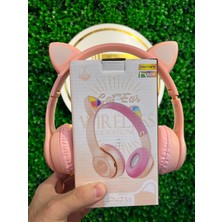 Çeliktech Kedi Bluetooth Kulaklık Kablosuz Kulaklık Çocuk LED Işıklı
