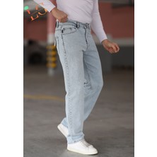 Lorda Giyim Erkek Kot Pantalon Baggy Yuksek Bel Fermuarlı Likrasız