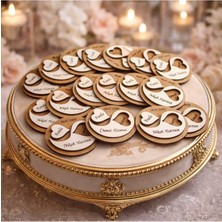 Düğün Nişan Söz Kına Doğum Günü Kalp Temalı Magnet Kişiye Özel Yaprak Model 50 Adettir.no 94