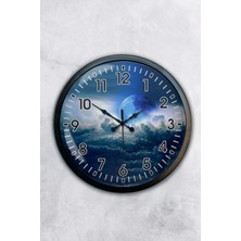 Kasva Concept Hediyelik 40 cm Siyah Metal Bulutların Üstünde Duvar Saati