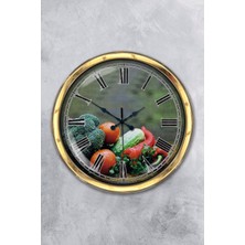 Kasva Concept Hediyelik 40 cm Gold Metal Mutfak Duvar Saati