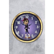 Kasva Concept Hediyelik 40 cm Gold Metal Karakter Duvar Saati