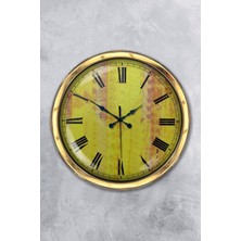 Kasva Concept 40 cm Gold Metal Vintage Design Duvar Saati