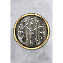 Kasva Concept Hediyelik 40 cm Gold Metal Eskitme Duvar Saati