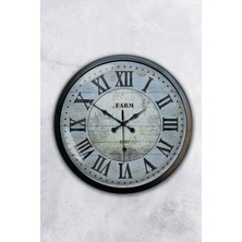 Kasva Concept Hediyelik 40 cm Siyah Metal Farm Duvar Saati