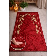 Hig Store Sırma Nakış Işlemeli Çeyizlik - Diz Ağrıtmaz / Ortopedik Arası Elyaf Dolgulu Seccade 80X120 Ebat