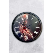 Kasva Concept Hediyelik 40 cm Siyah Metal Nba Duvar Saati