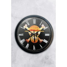 Kasva Concept Hediyelik 40 cm Siyah Metal Korsan Duvar Saati