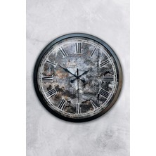 Kasva Concept Hediyelik 40 cm Siyah Metal Toprak Duvar Saati